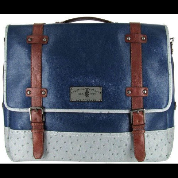 SOLD!!!!!Christian Audigier Blue Maestro Briefcase