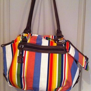 New Giani Bernini canvas multi stripe purse