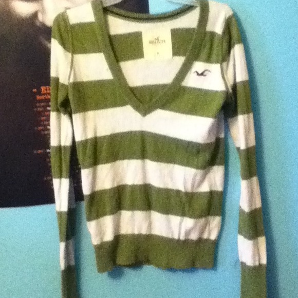 Green and white striped Hollister sweater!