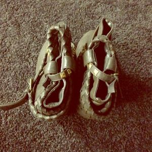 Brown with gold stud booties