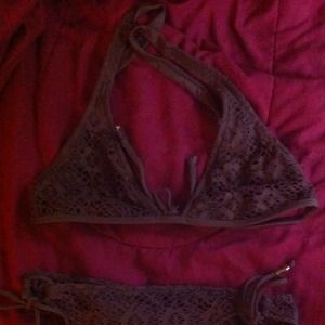 Roxy Rasta Laser-cut Crochet Bikini