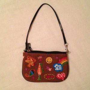 Hippie, multi-colored, "groovy" wristlet/clutch