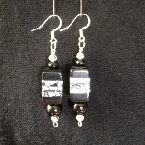 Black and White Earrings