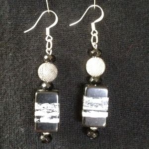 Black and White Earrings