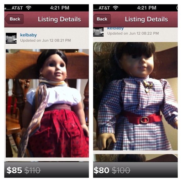 RESERVED American girl dollsSamatha and Josephina