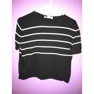 Black w/ White Crop Top