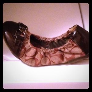 Coach Inspired fold up ballet flat