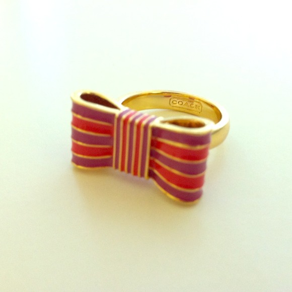 Coach Striped Bow Ring
