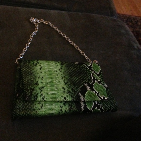Green Snake skin satchel - Picture 2 of 2