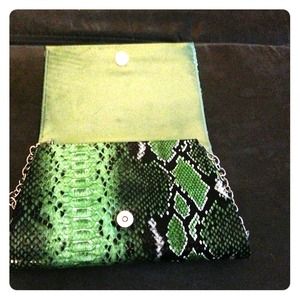 Green Snake skin satchel