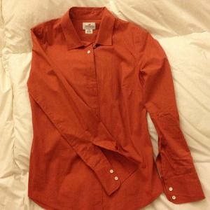 Orange J. Crew Button Down Shirt