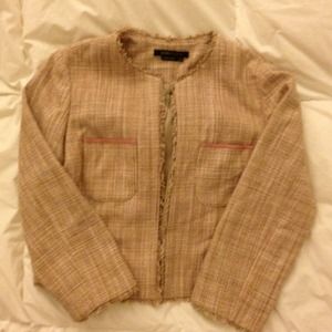 Super Fab Crop Pink Tweed Jacket - BCBGMAXAZRIA