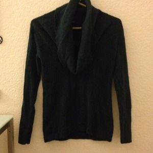 Warm Green Wool Cowl Sweater