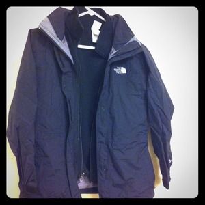 Northface Black Jacket with Fleece jacket lining.