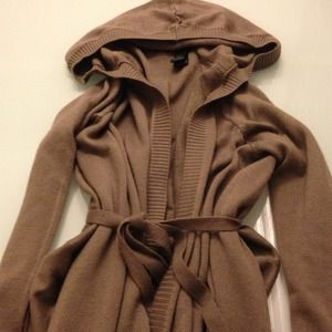 Hooded Flowy Wrap Knit Jacket