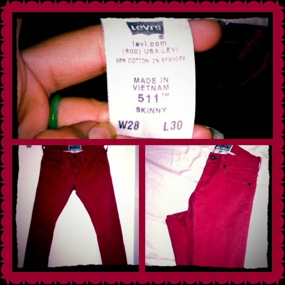 Fun red skinny jeans