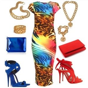 Multi Color Print Dress