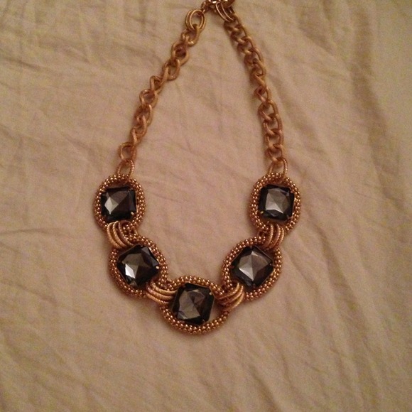 Chunky gold necklace with stones
