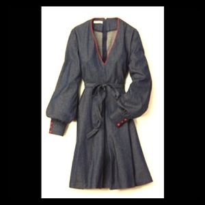 kayce hughes pears and bears navy denim dress