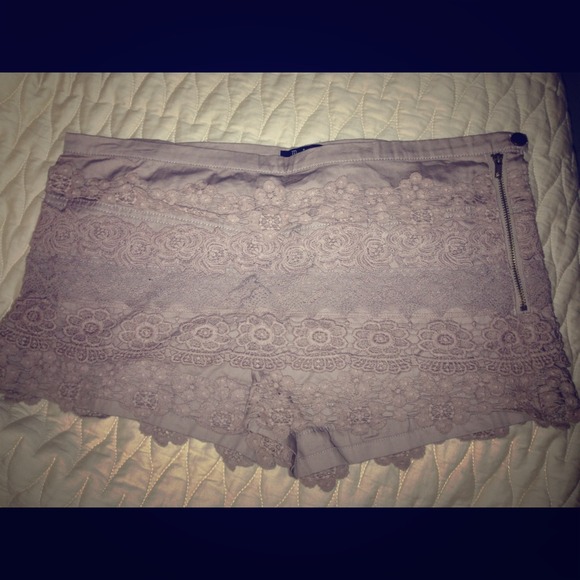 Tan lace shorts!