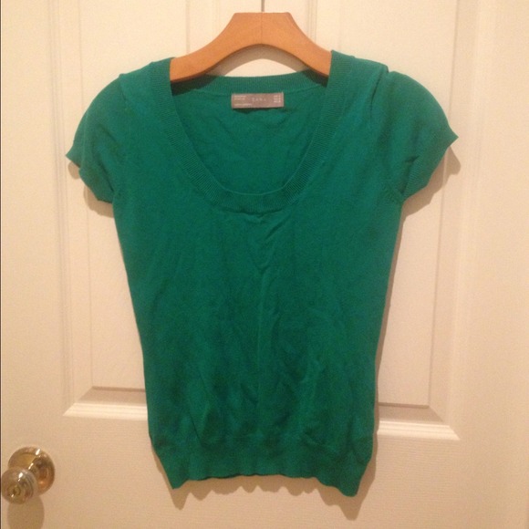 New Zara green short sleeve top