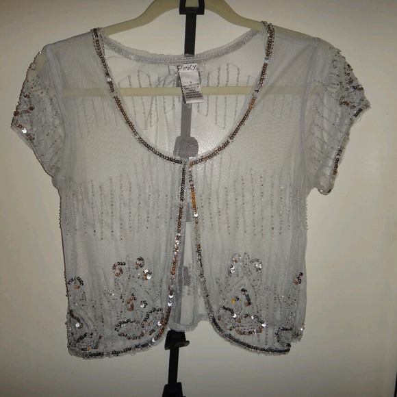 NWOT Free People like beaded Lace vest