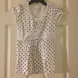 White shirt with black dots