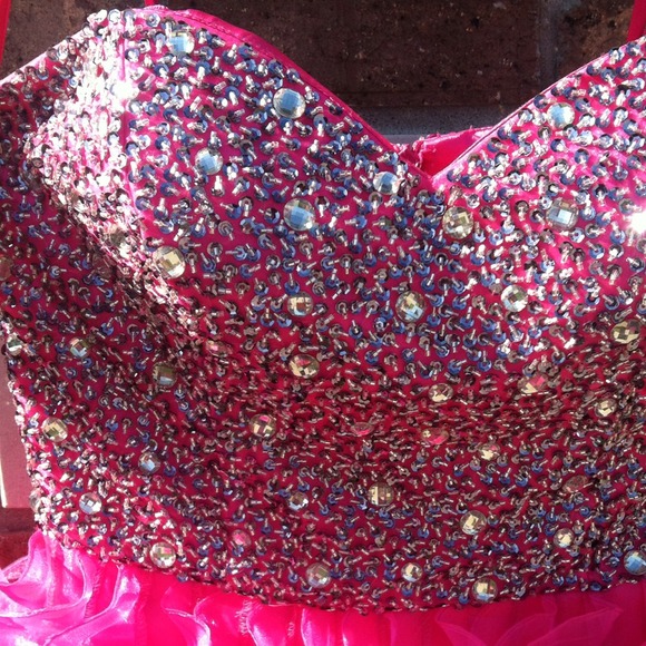 Dana Mathers Fuchsia Prom Dress - Picture 2 of 4