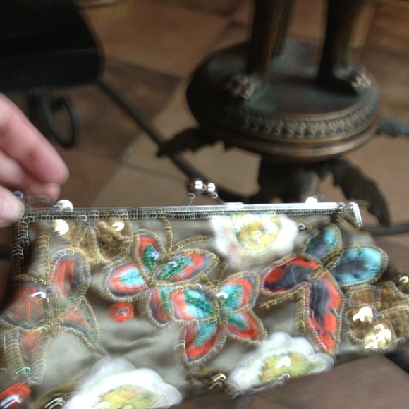 Cute hand beaded clutch