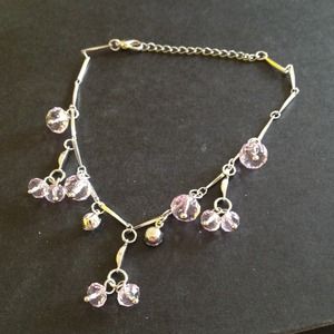 Pink crystal ankle bracelet.
