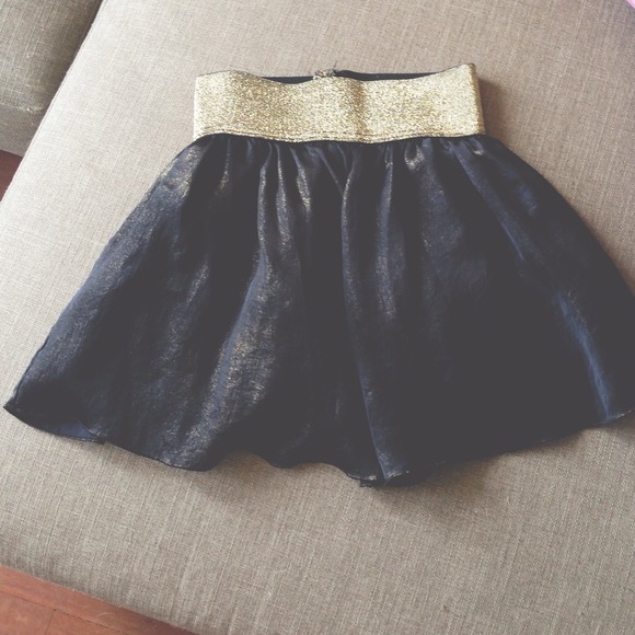 ✋Bundled✋ Black and gold shimmer skater skirt