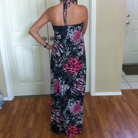 Pink, black, and white cheetah/zebra print maxi - Picture 2 of 3