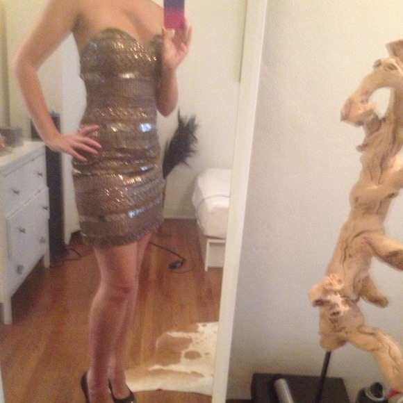 Hand beaded and sequined scala dress