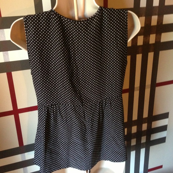 JCrew black silk bib front top - Picture 3 of 4