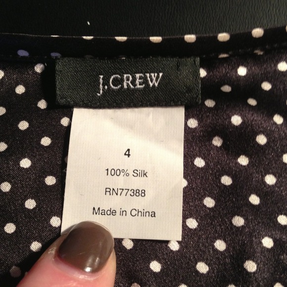 JCrew black silk bib front top - Picture 4 of 4
