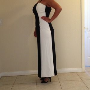 Elegant ankle length spaghetti strap dress
