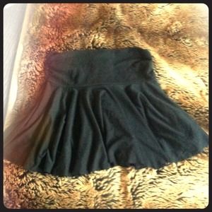 Black cotton mini skirt