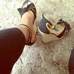 Sexy black platform shoes