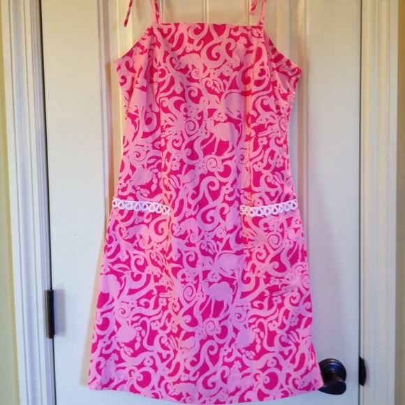 Pink Lilly Pulitzer 7 Cs Lizard Print Sundress