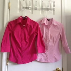 Pink button down, 3/4 sleeve tops bundle