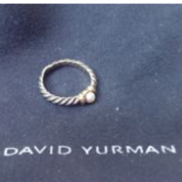 David Yurman pearl cable ring.