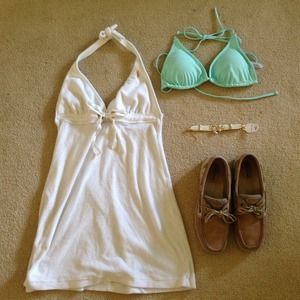 White Ralph Lauren Halter Swimsuit Cover Up