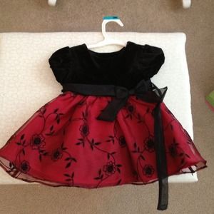 Infant velvet and lace dress.