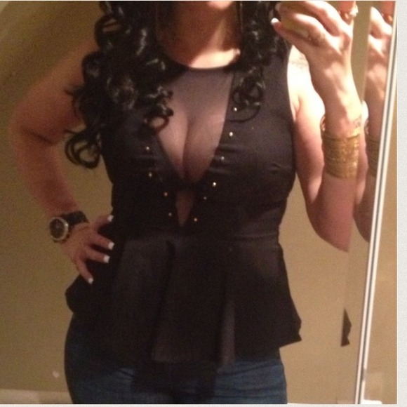 Peplum black top