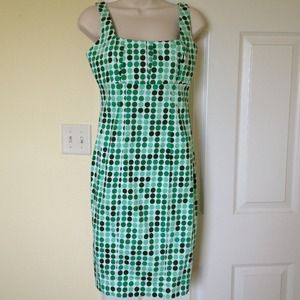 Calvin Klein green polka dot dress 4