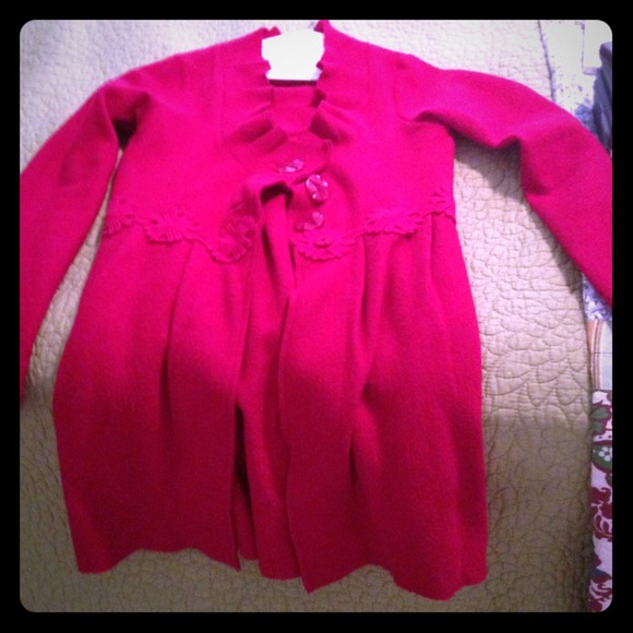 Anthro red sweater coat