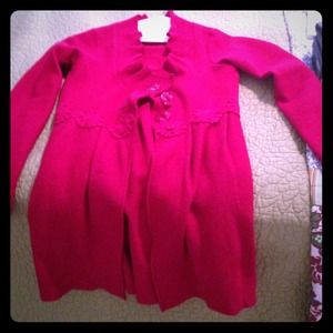 Anthro red sweater coat