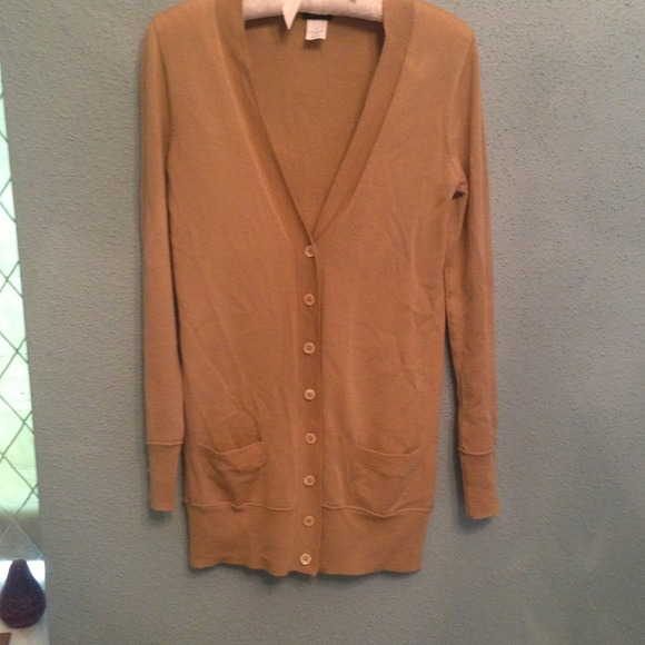 Tan J.Crew cardigan