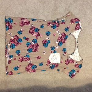 Floral/Lace open back shirt