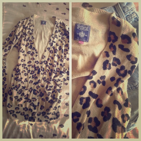 VS PINK long Oversized leopard  Cardi
